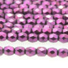 Satin Metallic Deep Magenta Czech Glass