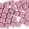 Opaque Violet Chalk Czech Silky Beads