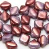 Cranberry Swirl Czech Silky Beads