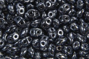 Gunmetal Blue Lustre Precision Twin Beads