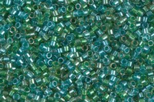 Lined Aqua Teal Mix Delica Beads