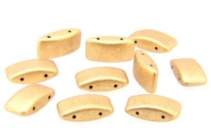 2 Hole Aztec Gold Czech Glass Carrier Beads