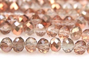 Demi Coated Rose Gold Facetted Crystal Donuts