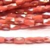 Coral Gold Lustre Facetted Crystal Bugles