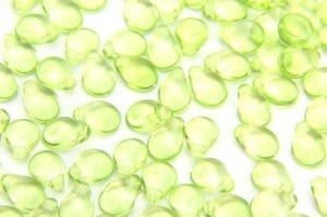 Transparent Spring Green Pip Beads