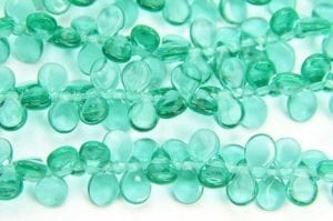 Transparent Teal Pip Beads