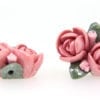2 Large Glazed Pink Roses