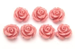 Pastel Pink Rose Hand Crafted Gemstone Flowers