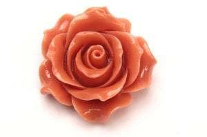 Light Coral Open Rose Hand Crafted Gemstone Flowers