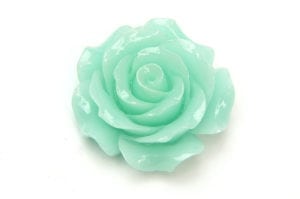 Alabaster Seafoam Open Rose Hand Crafted Gemstone Flowers