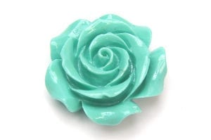 Turquoise Open Rose Hand Crafted Gemstone Flowers