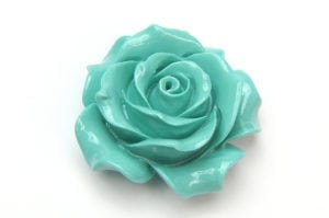 Turquoise Open Rose Hand Crafted Gemstone Flowers