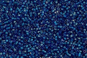 Emerald Lined Cobalt AB Delica Beads