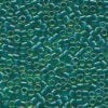 Sparkling Dark Teal Lined Chartreuse Delica Beads