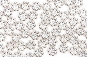 10mm Acrylic Silver Daisy Spacers