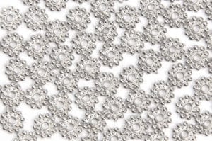 9mm Acrylic Silver Daisy Spacers