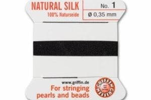Black 100% Griffin Silk Knotting Thread size 1