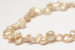 7-8mm Champagne Peach Keshi Freshwater Pearls