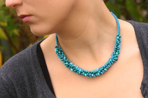 Azure Caribbean Pearl Necklace and Bracelet Kit