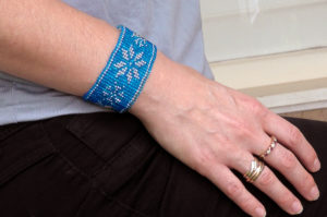 Frosty Blue Snowflake Tapestry Bracelet Kit