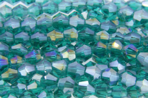 Teal AB Crystal Bicones
