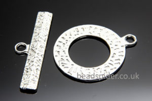 25mm Silver Circle Toggle Clasps