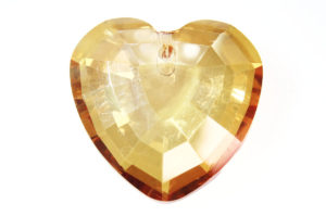 Lustre Gold Amber Heart Crystal Pendant