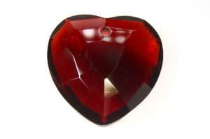 Deep Garnett Heart Crystal Pendant