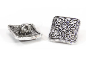 Silver Square Buttons