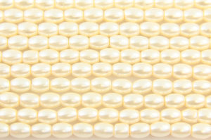 Cream Oval Glass Pearls
