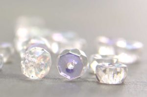 Crystal AB Czech Glass Rondelle Spacers