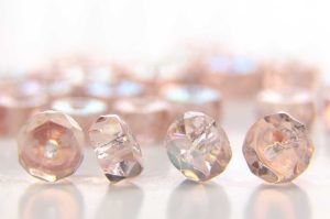 Rose AB Czech Glass Rondelle Spacers
