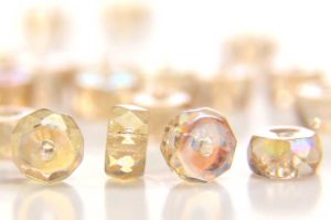 Champagne AB Czech Glass Rondelle Spacers