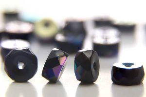 Midnight Purple AB Czech Glass Rondelle Spacers