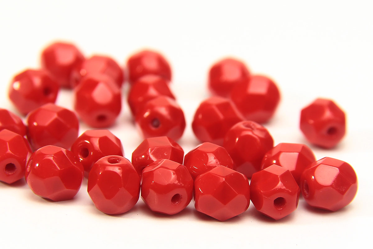 Opaque Poppy Red Fire Polished