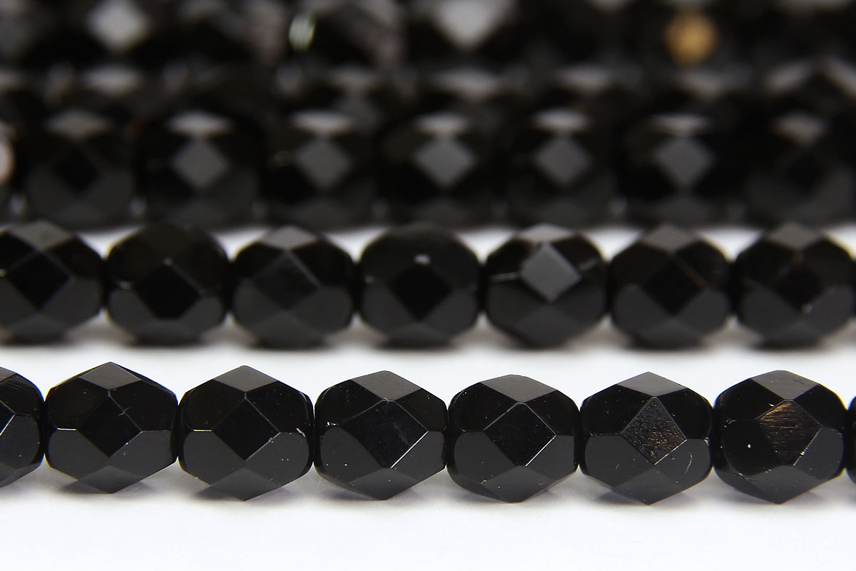 Opaque Jet Black Fire Polished