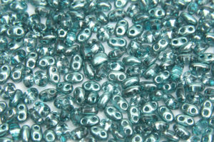 Semi Metallic Aquamarine Preciosa Twin Beads