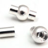 4mm Hole Silver Ball with Inner Barrel Magnetic Glue-in Clasp