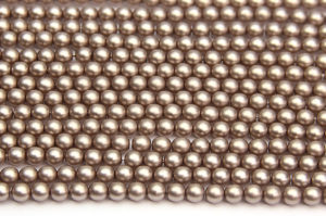4mm Mocha Frosted Preciosa Glass Pearl Beads