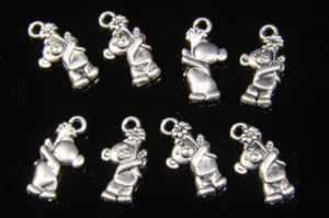 Teddy and Flower Charm