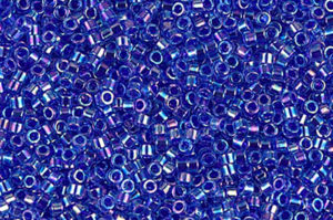 Lined Blue Violet AB Delica Beads