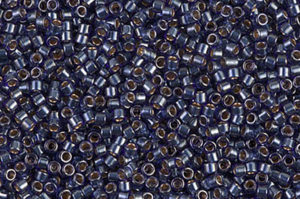 Lined Dark Blue Luster Delica Beads