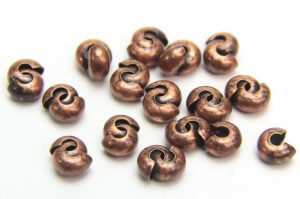 4mm Crimp Covers - Brushed Copper