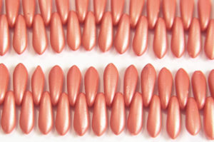 Satin Coral Czech Glass Daggers