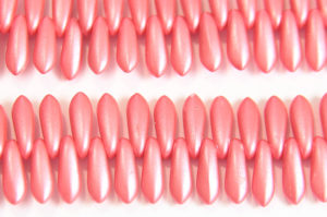 Satin Summer Coral Czech Glass Daggers