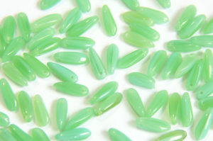 Apple Green Czech Glass Daggers