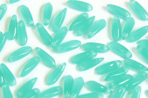 Frosted Turquoise Czech Glass Daggers