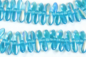 Azure Blue AB Czech Glass Daggers