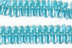 Lustre Azure Blue Czech Glass Daggers