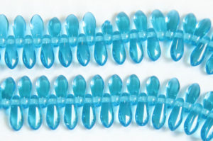 Transparent azure Blue Czech Glass Daggers